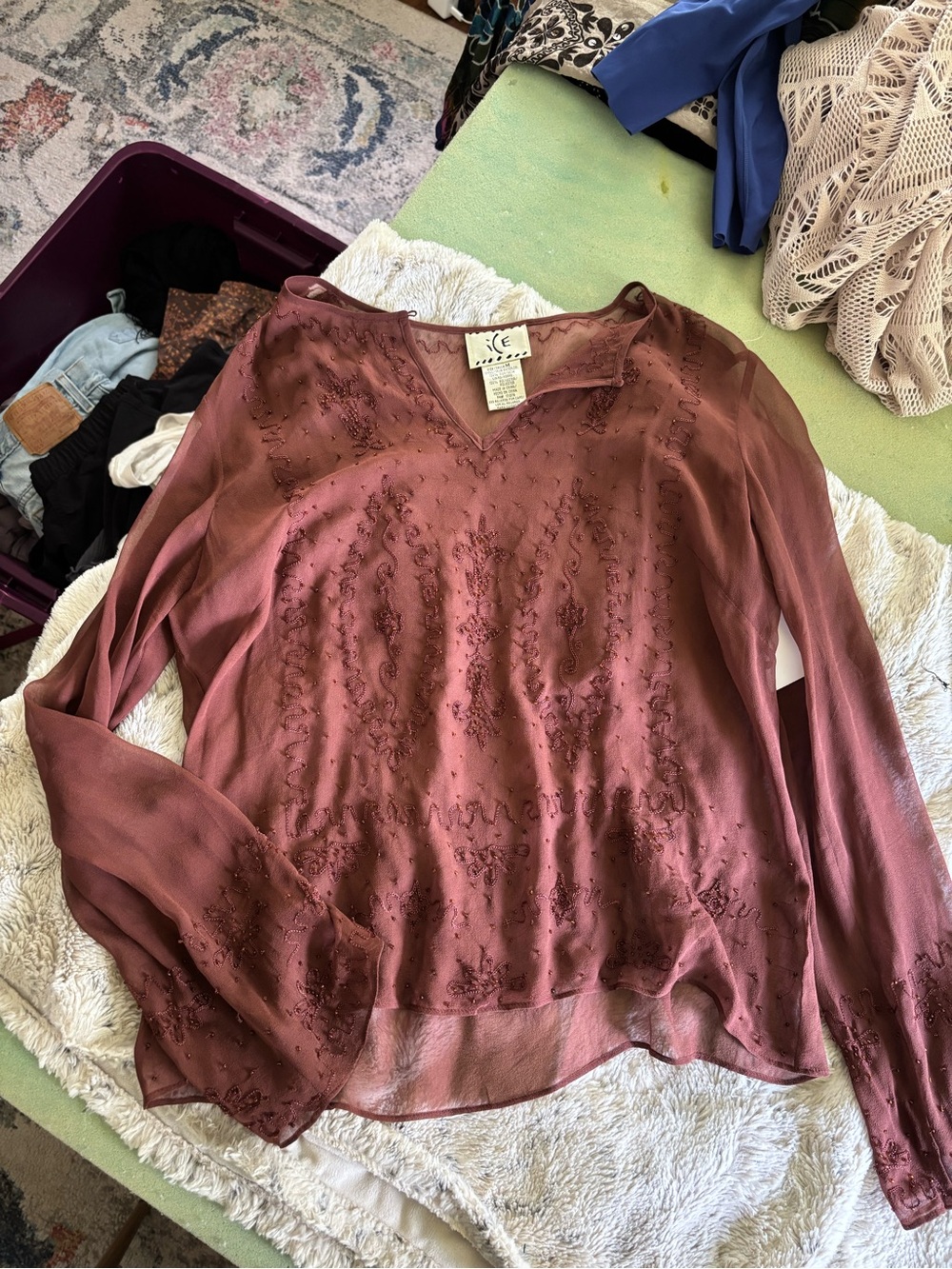 Vintage Beaded Long Sleeve